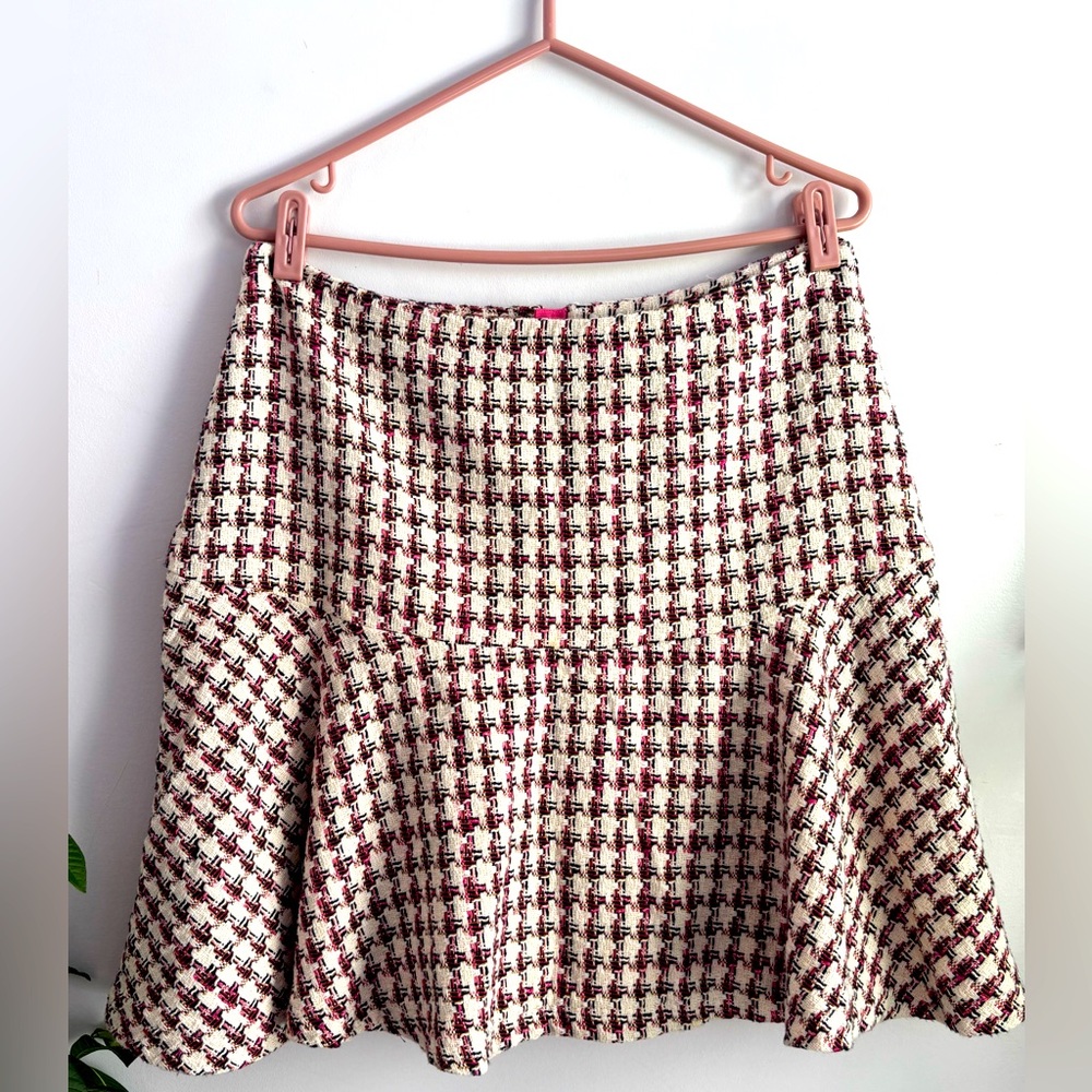 Maeve (Anthropologie) • Pink, Cream, and Black Plaid Skirt